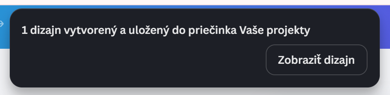 Menu s tlačidlom Výsledok v Canve
